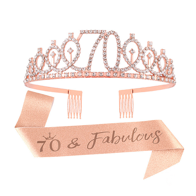 Fém fejkoszorú fehér kristályokkal, betűk/számok, elektroplatírozott, uniszex