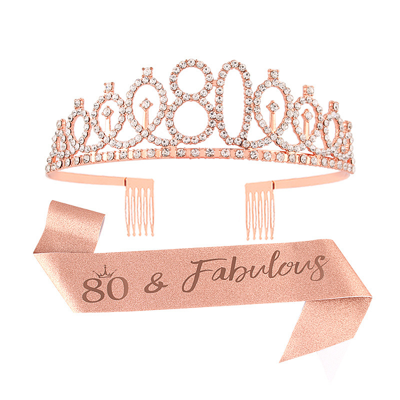 Fém fejkoszorú fehér kristályokkal, betűk/számok, elektroplatírozott, uniszex