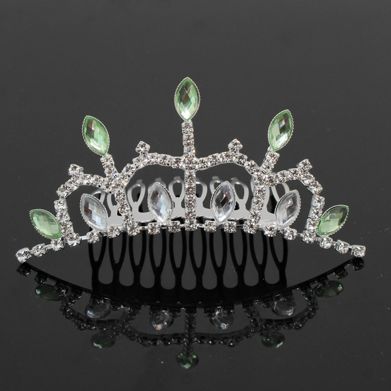 Dječja metalna kruna za glavu, korejskog stila, s češljem, elektroplatirana, pojedinačno pakirana, mogućnost prilagodbe