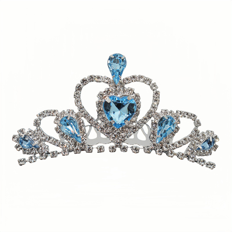 Dječja metalna kruna za glavu, korejskog stila, s češljem, elektroplatirana, pojedinačno pakirana, mogućnost prilagodbe