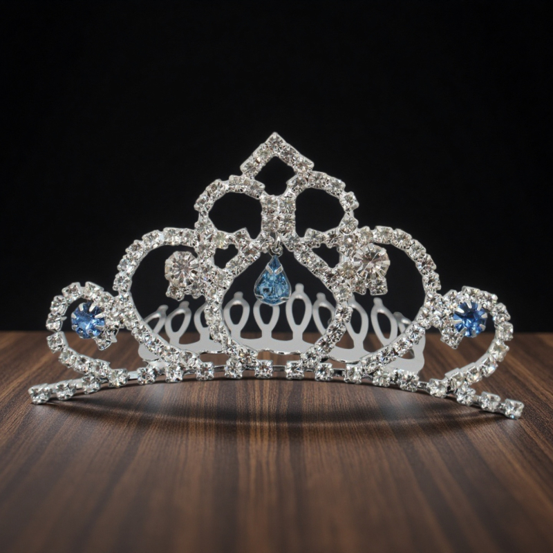 Dječja metalna kruna za glavu, korejskog stila, s češljem, elektroplatirana, pojedinačno pakirana, mogućnost prilagodbe