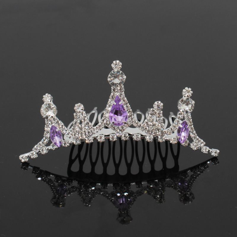 Dječja metalna kruna za glavu, korejskog stila, s češljem, elektroplatirana, pojedinačno pakirana, mogućnost prilagodbe