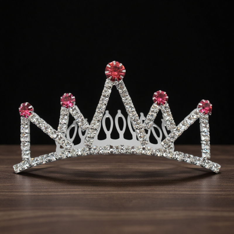 Dječja metalna kruna za glavu, korejskog stila, s češljem, elektroplatirana, pojedinačno pakirana, mogućnost prilagodbe