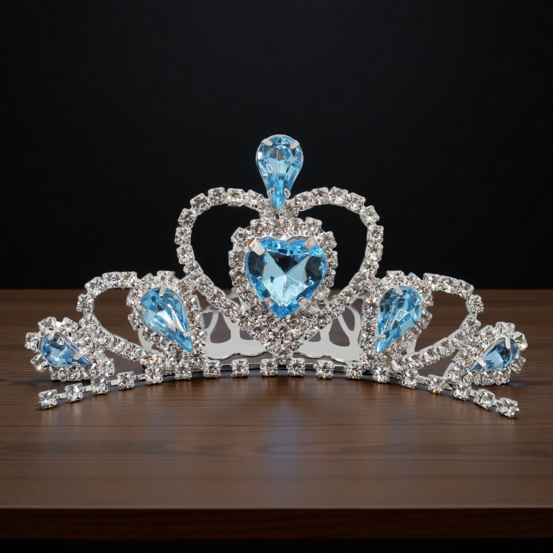 Dječja metalna kruna za glavu, korejskog stila, s češljem, elektroplatirana, pojedinačno pakirana, mogućnost prilagodbe