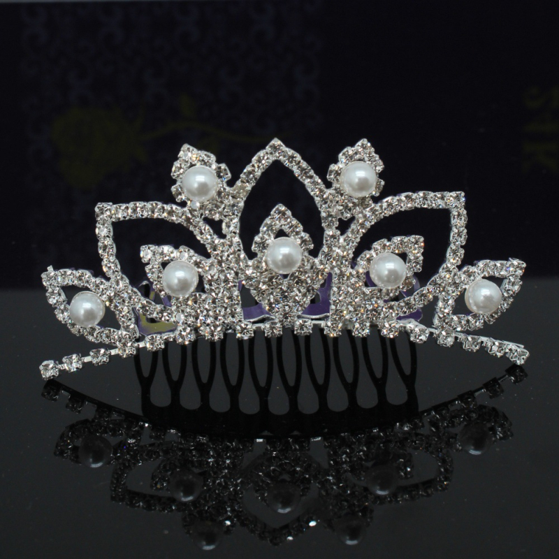 Dječja metalna kruna za glavu, korejskog stila, s češljem, elektroplatirana, pojedinačno pakirana, mogućnost prilagodbe