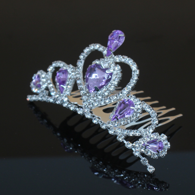 Dječja metalna kruna za glavu, korejskog stila, s češljem, elektroplatirana, pojedinačno pakirana, mogućnost prilagodbe