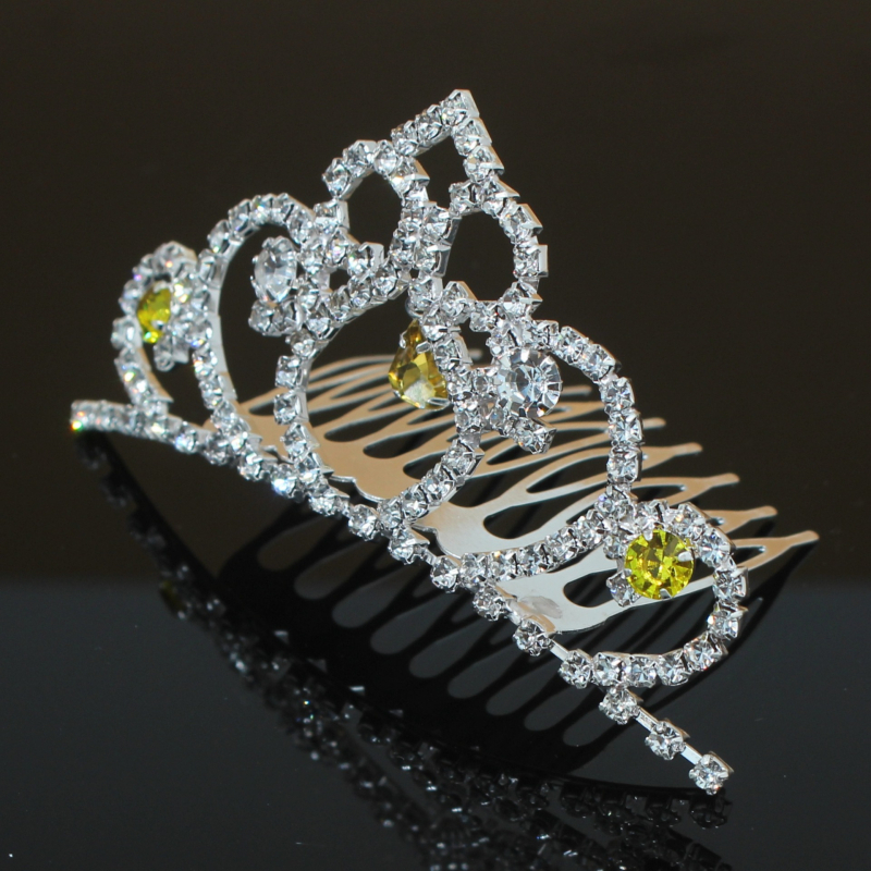 Dječja metalna kruna za glavu, korejskog stila, s češljem, elektroplatirana, pojedinačno pakirana, mogućnost prilagodbe