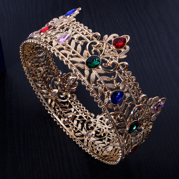 Ötvözetből készült korona fejfedő gyémántos kezeléssel – retro stílus, uniszex, teljes körű fejfedő