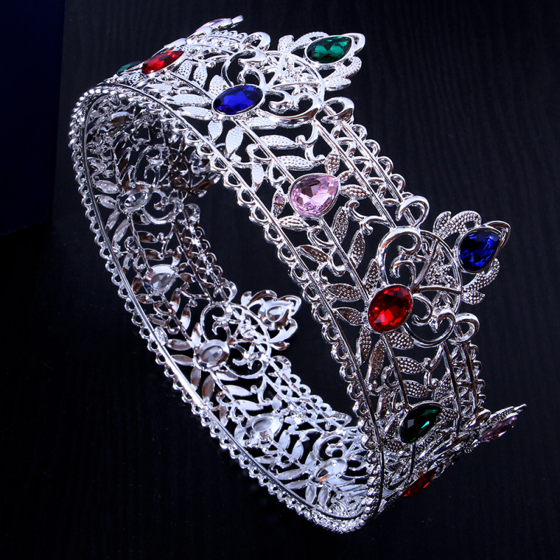 Ötvözetből készült korona fejfedő gyémántos kezeléssel – retro stílus, uniszex, teljes körű fejfedő