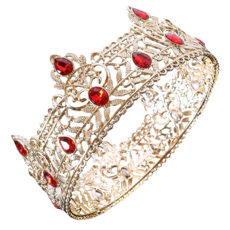 Ötvözetből készült korona fejfedő gyémántos kezeléssel – retro stílus, uniszex, teljes körű fejfedő