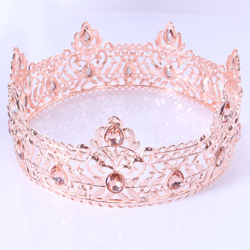 Ötvözetből készült korona fejfedő gyémántos kezeléssel – retro stílus, uniszex, teljes körű fejfedő