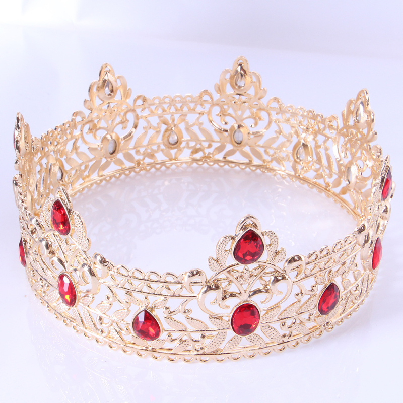 Ötvözetből készült korona fejfedő gyémántos kezeléssel – retro stílus, uniszex, teljes körű fejfedő