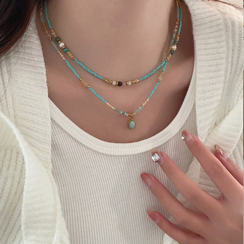 Ogrlica s perlama – francuski retro stil, ručna izrada, težina 7 g, promjer perle <3 mm