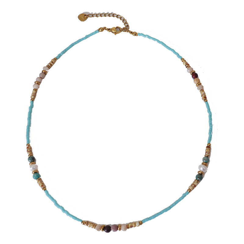 Ogrlica s perlama – francuski retro stil, ručna izrada, težina 7 g, promjer perle <3 mm