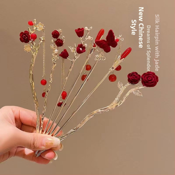 Juukseklips bojtidega, hiina stiilis Han dinastia inspiratsioon, sulamaterjal, 2021. aasta suvine väljaanne