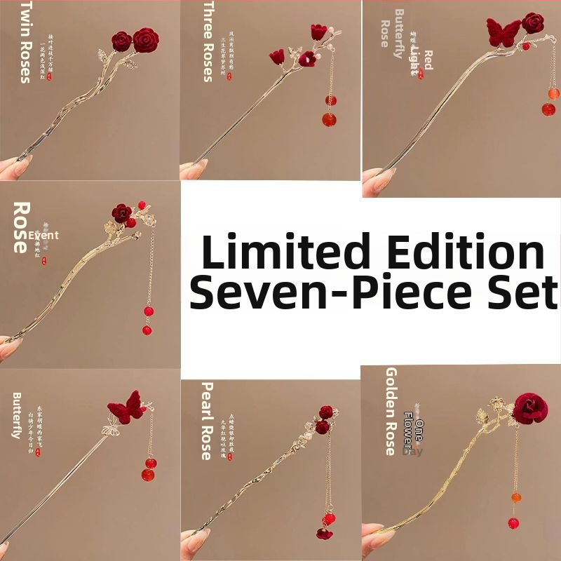 Juukseklips bojtidega, hiina stiilis Han dinastia inspiratsioon, sulamaterjal, 2021. aasta suvine väljaanne