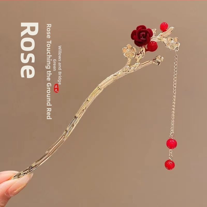 Juukseklips bojtidega, hiina stiilis Han dinastia inspiratsioon, sulamaterjal, 2021. aasta suvine väljaanne