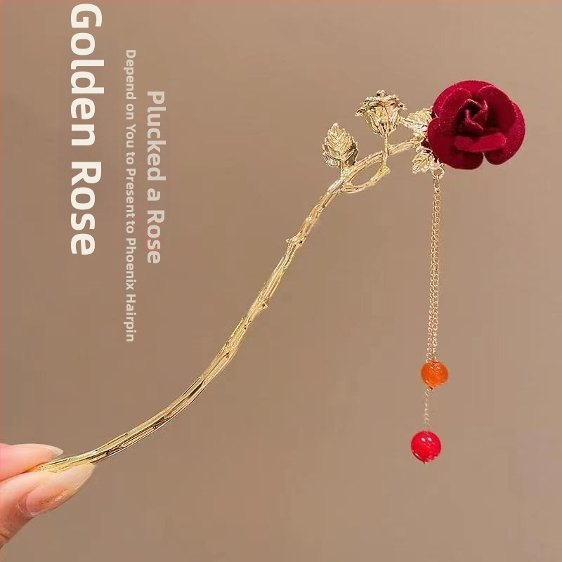 Juukseklips bojtidega, hiina stiilis Han dinastia inspiratsioon, sulamaterjal, 2021. aasta suvine väljaanne