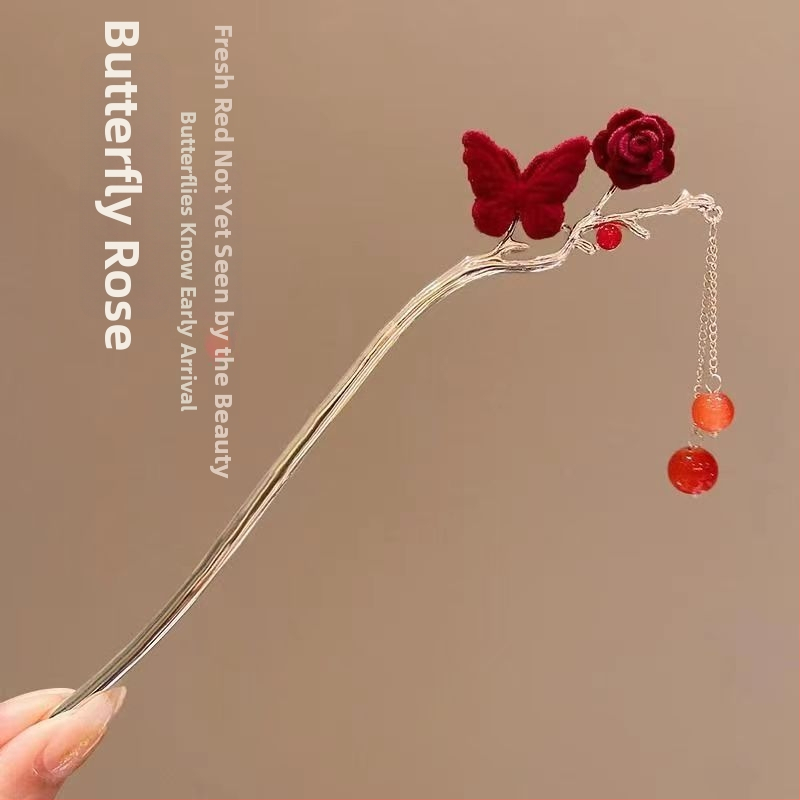 Juukseklips bojtidega, hiina stiilis Han dinastia inspiratsioon, sulamaterjal, 2021. aasta suvine väljaanne