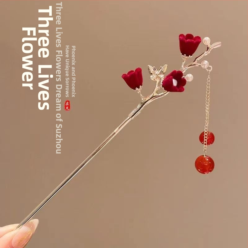 Juukseklips bojtidega, hiina stiilis Han dinastia inspiratsioon, sulamaterjal, 2021. aasta suvine väljaanne