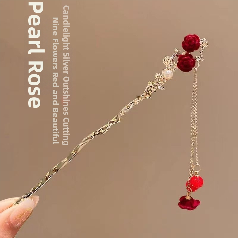 Juukseklips bojtidega, hiina stiilis Han dinastia inspiratsioon, sulamaterjal, 2021. aasta suvine väljaanne