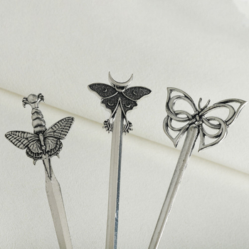 Metallist juukseklips vanam stiilile loomade/zodiaki motiiviga, elektroplaatimine, 2024 sügis