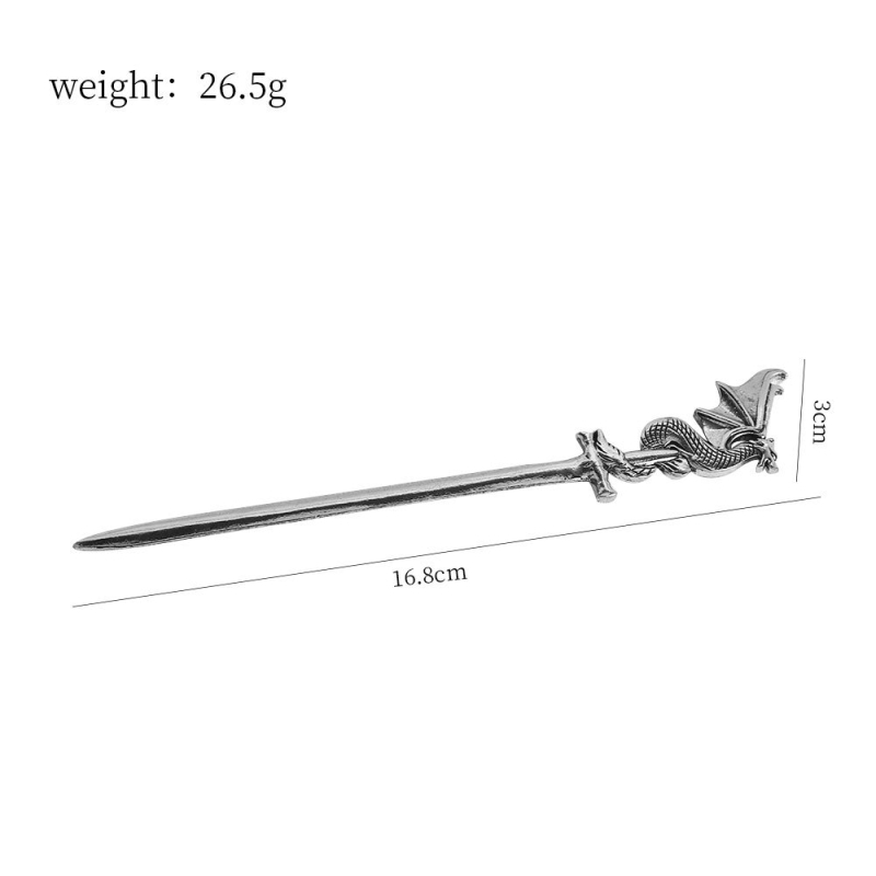 Metallist juukseklips vanam stiilile loomade/zodiaki motiiviga, elektroplaatimine, 2024 sügis