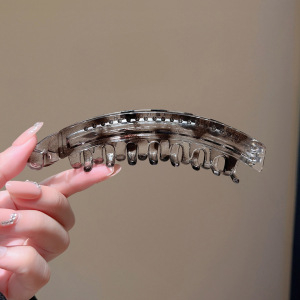 U-kujuline juukseklips ümmarguse helmiga, etnilise stiiliga, materjal: atsetaat