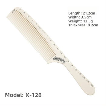 SUAVECITO matu ķemme ar mērlaukām, ciets plastiks, divpusēja, frizieru salonam, vīriešiem un sievietēm, licencēta privātā zīmola etiķete