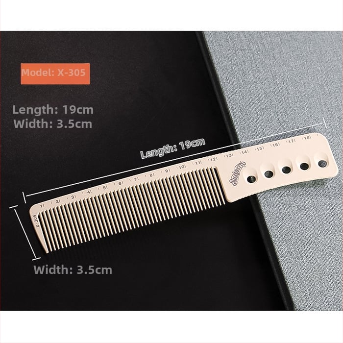 SUAVECITO matu ķemme ar mērlaukām, ciets plastiks, divpusēja, frizieru salonam, vīriešiem un sievietēm, licencēta privātā zīmola etiķete