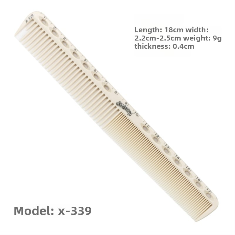 SUAVECITO matu ķemme ar mērlaukām, ciets plastiks, divpusēja, frizieru salonam, vīriešiem un sievietēm, licencēta privātā zīmola etiķete