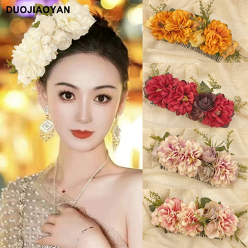 Dodatak za kosu s platnenim cvijetom, ručno izrađeno, boemski etnički stil