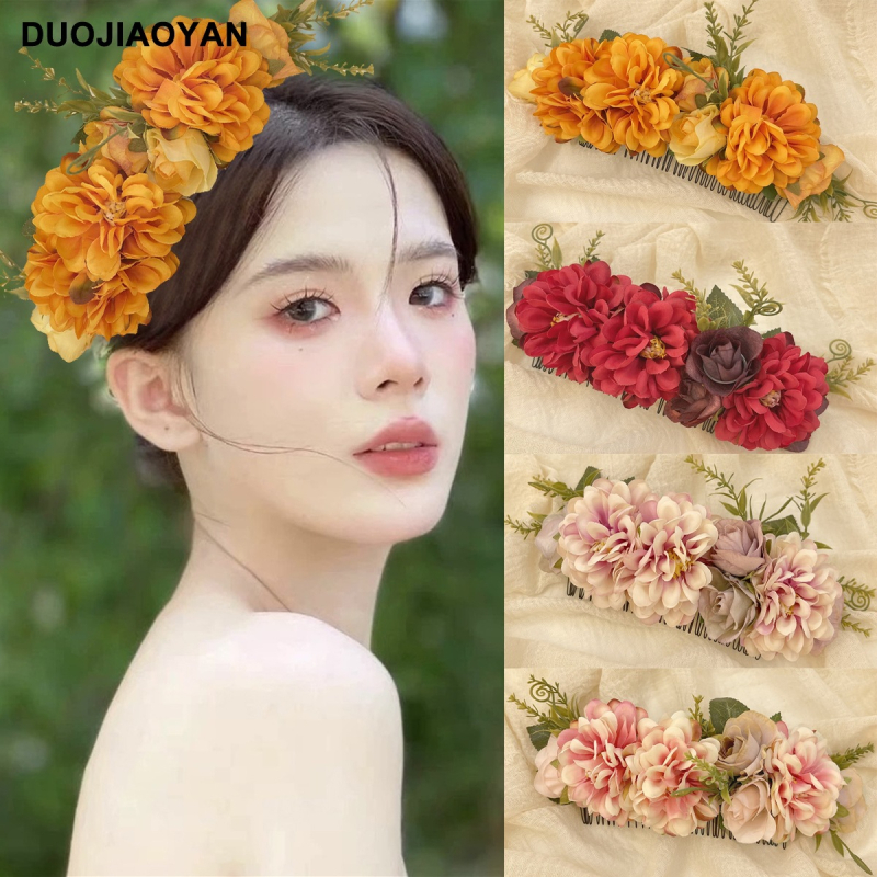 Dodatak za kosu s platnenim cvijetom, ručno izrađeno, boemski etnički stil