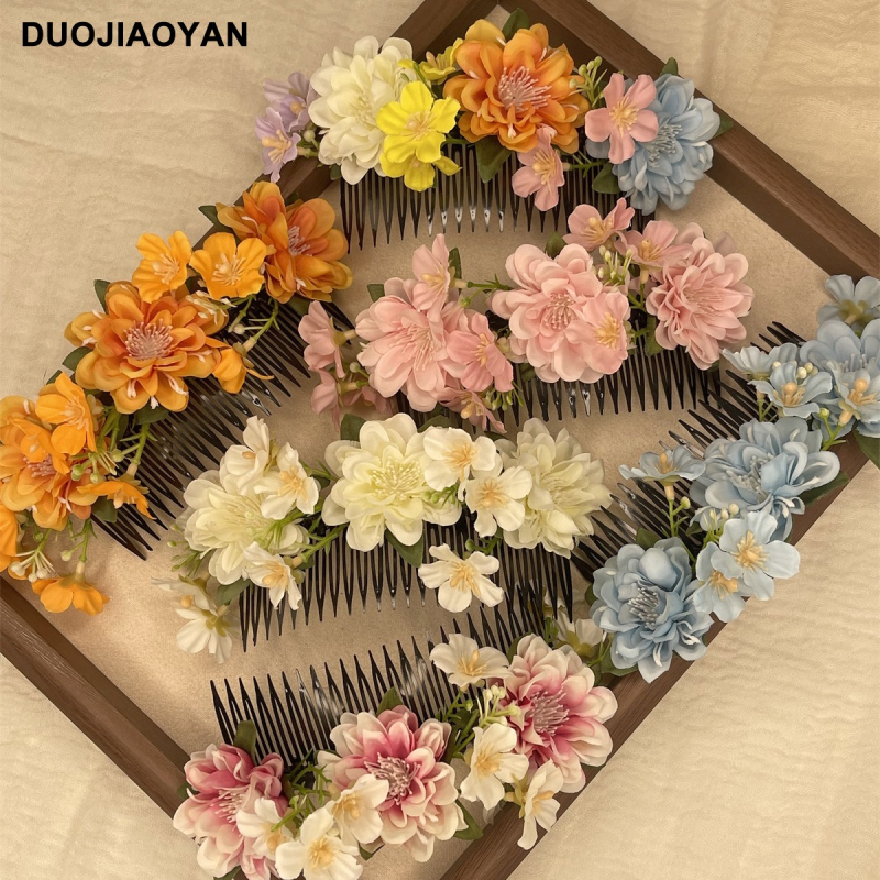 Dodatak za kosu s platnenim cvijetom, ručno izrađeno, boemski etnički stil