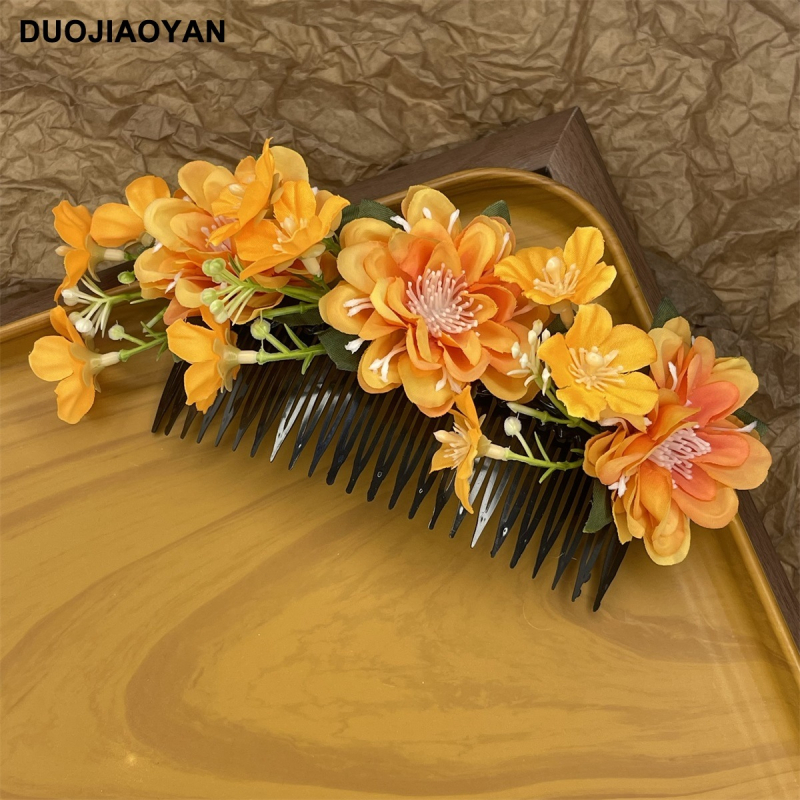 Dodatak za kosu s platnenim cvijetom, ručno izrađeno, boemski etnički stil