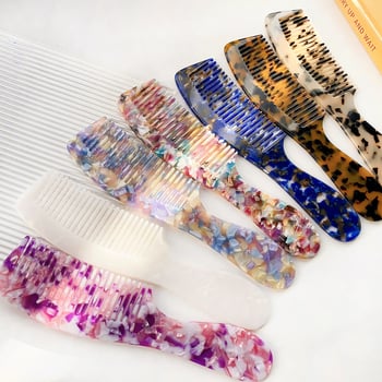 Pieptene de îndreptat părul din acetat, stil vintage, manufactură manuală, design geometric, brand Perfia