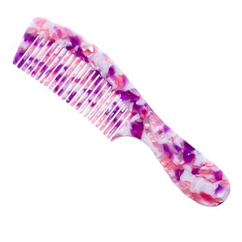 Pieptene de îndreptat părul din acetat, stil vintage, manufactură manuală, design geometric, brand Perfia