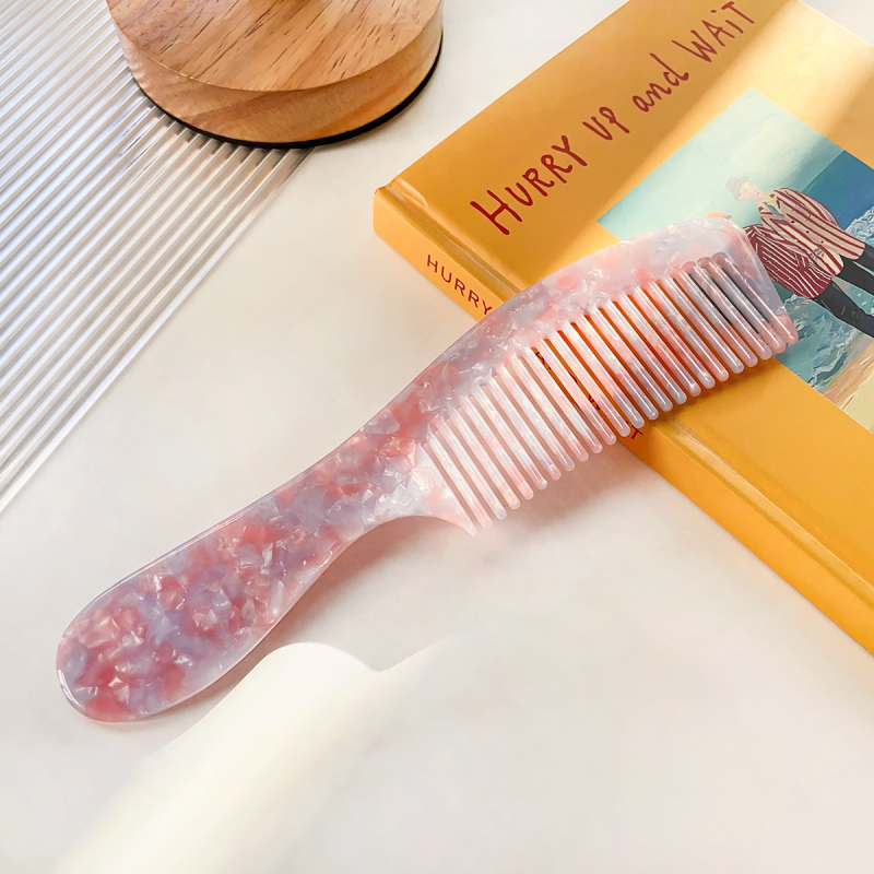 Pieptene de îndreptat părul din acetat, stil vintage, manufactură manuală, design geometric, brand Perfia