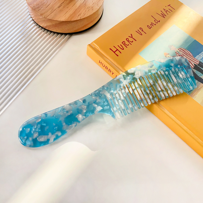 Pieptene de îndreptat părul din acetat, stil vintage, manufactură manuală, design geometric, brand Perfia