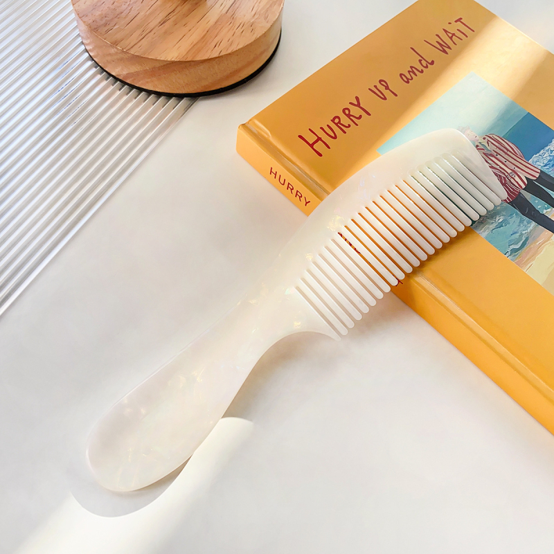 Pieptene de îndreptat părul din acetat, stil vintage, manufactură manuală, design geometric, brand Perfia