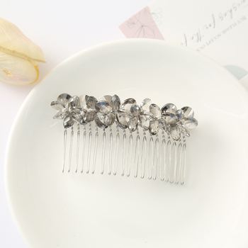 Kristallist juuksekamm naistele, loomulik stiil, käsitöö, kunstlik kristall, geomeetriline disain