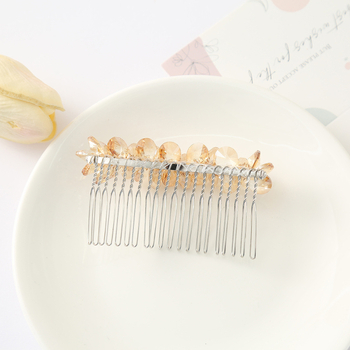 Kristallist juuksekamm naistele, loomulik stiil, käsitöö, kunstlik kristall, geomeetriline disain