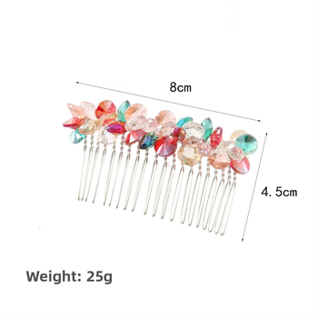 Kristallist juuksekamm naistele, loomulik stiil, käsitöö, kunstlik kristall, geomeetriline disain