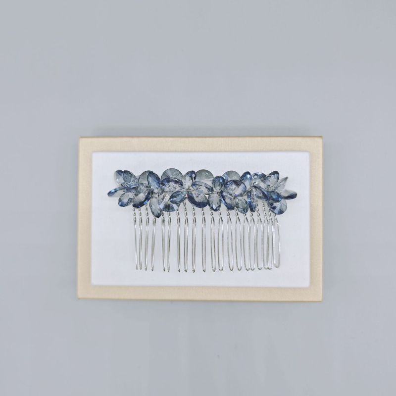 Kristallist juuksekamm naistele, loomulik stiil, käsitöö, kunstlik kristall, geomeetriline disain