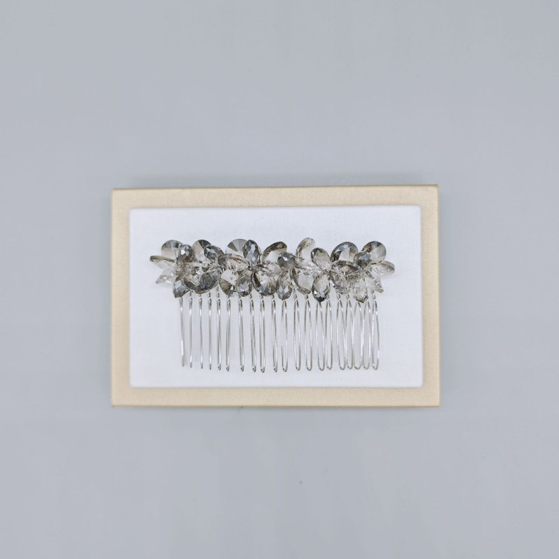 Kristallist juuksekamm naistele, loomulik stiil, käsitöö, kunstlik kristall, geomeetriline disain