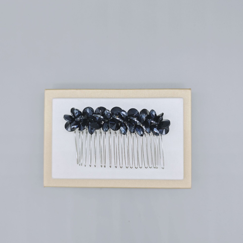 Kristallist juuksekamm naistele, loomulik stiil, käsitöö, kunstlik kristall, geomeetriline disain