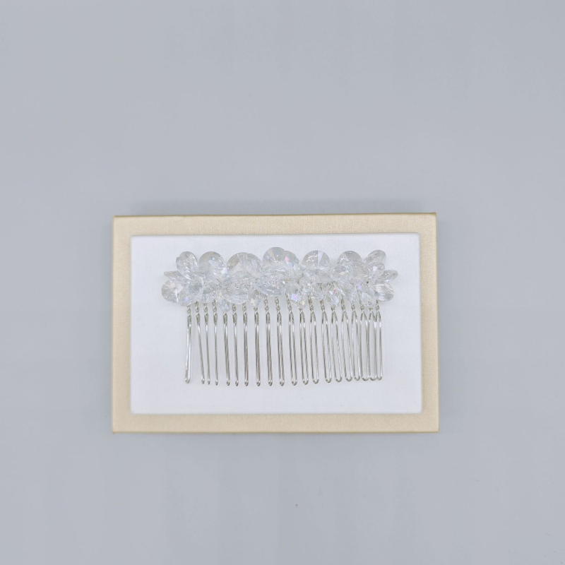 Kristallist juuksekamm naistele, loomulik stiil, käsitöö, kunstlik kristall, geomeetriline disain
