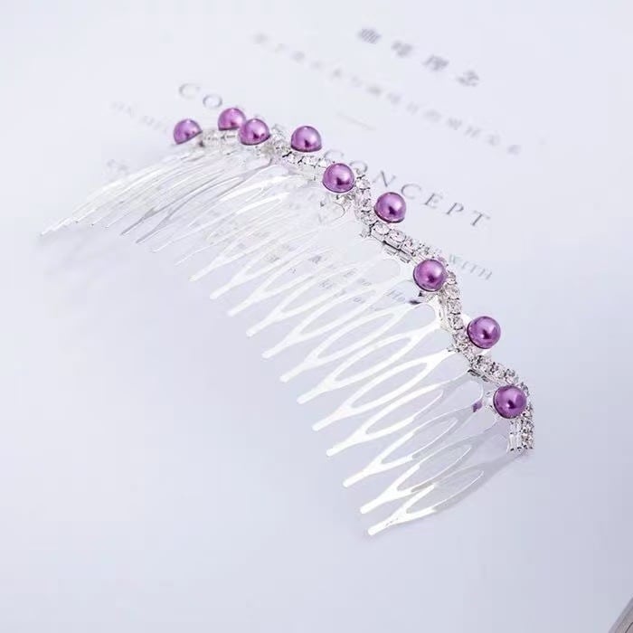 Pieptene metalic pentru păr cu strasuri, formă nod papion, placare electroplatinată, accesorii păr pentru femei