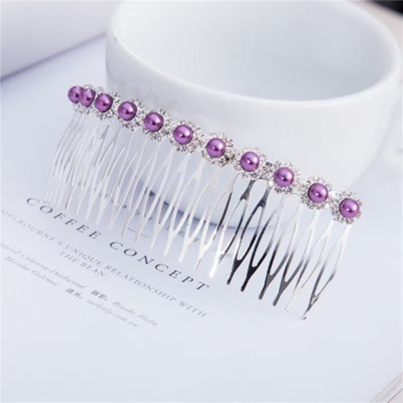 Pieptene metalic pentru păr cu strasuri, formă nod papion, placare electroplatinată, accesorii păr pentru femei