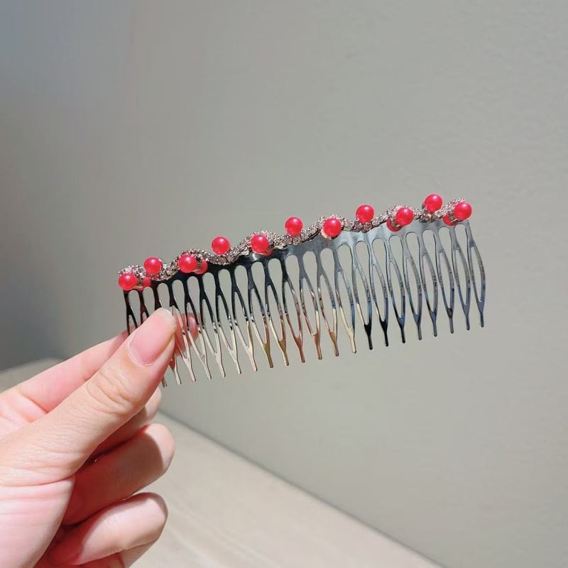 Pieptene metalic pentru păr cu strasuri, formă nod papion, placare electroplatinată, accesorii păr pentru femei